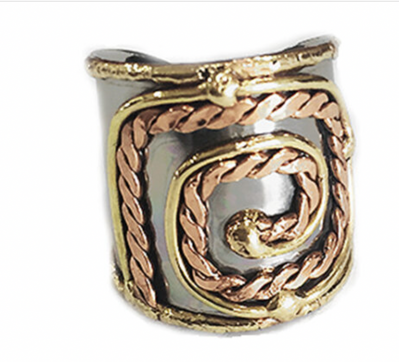 Copper & Brass Swirl Ring