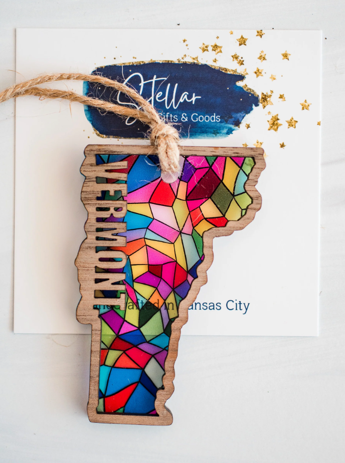 Stained Glass Vermont Ornament