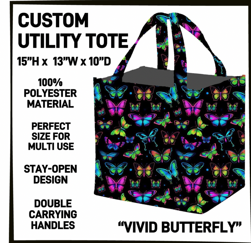Vivid Butterfly Utility Tote
