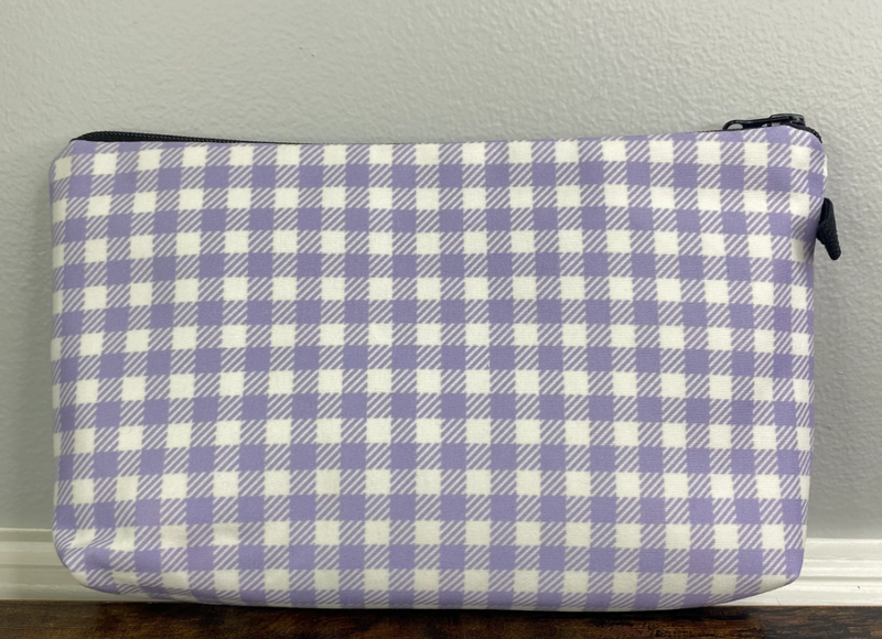 Pouch - Lavender Gingham Plaid