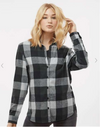 Womens Black and Ecru Flannel