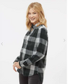 Womens Black and Ecru Flannel