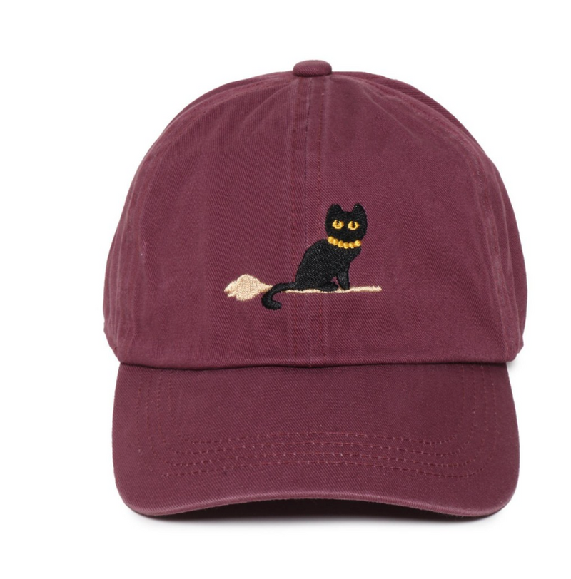 Black Cat On a Broom Baseball Cap