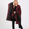 Two Tone Knitted Cape With Pull Through Closure