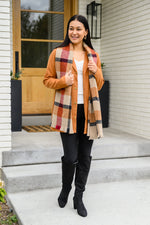 Shes On Point Collared Coat In Rust Womens