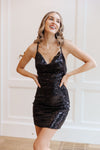 Shining in Sequins Dress in Black**