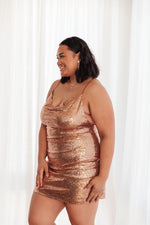 Shining In Sequins Dress Gold Womens