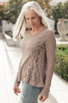 Side Of Art Top In Taupe Womens