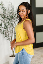 Simpler Times Basic V-Neck Tank in Pineapple