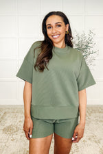 Slow Sunday Ribbed Knit Set in Light Olive**