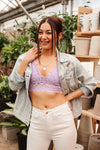 So This Is Love Bralette In Lavender Womens