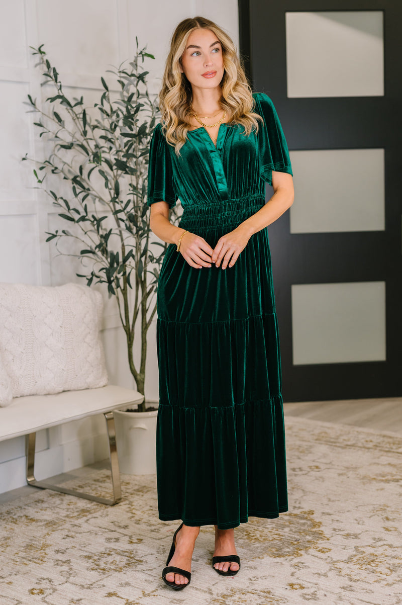Softest Touch Velvet Tiered Dress Medium