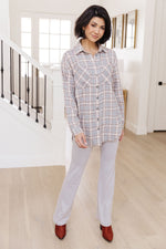 Stay Cool Plaid Shirt In Gray Womens