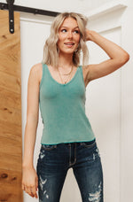 Stay Easy Tank In Aqua Womens