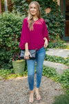 Straight Laced Blouse In Berry Womens