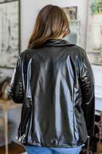 Streets Of Dublin Faux Leather Blazer Womens