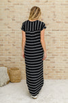 Striped Maxi Dress In Black Womens