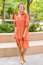 Stuck With You Vintage Overdye Dress In Rust Womens