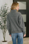 Sweater Weather Half Zip High Neck Pullover in Charcoal