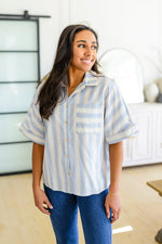 Tailored To Relax Striped Button Down Womens