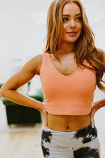Tell Me More Crop Tank In Coral Womens