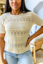 Thea Crocheted Knit Top Womens