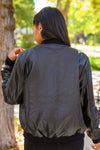 This Is It Faux Leather Bomber Jacket In Black Womens