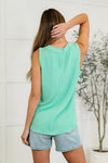 Thread Lightly Ribbed Knit Tank in Tiffany Blue