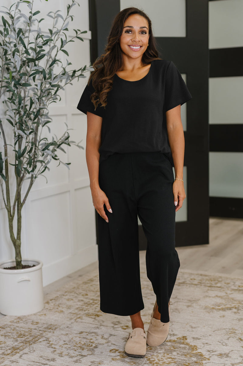 Thyme Boxy Tee in Black