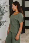 Thyme Boxy Tee in Dusty Pine