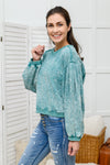 Tied Up In Cuteness Mineral Wash Sweater In Teal Womens