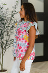 Too Fab to Care Ruffled High Neck Floral Blouse