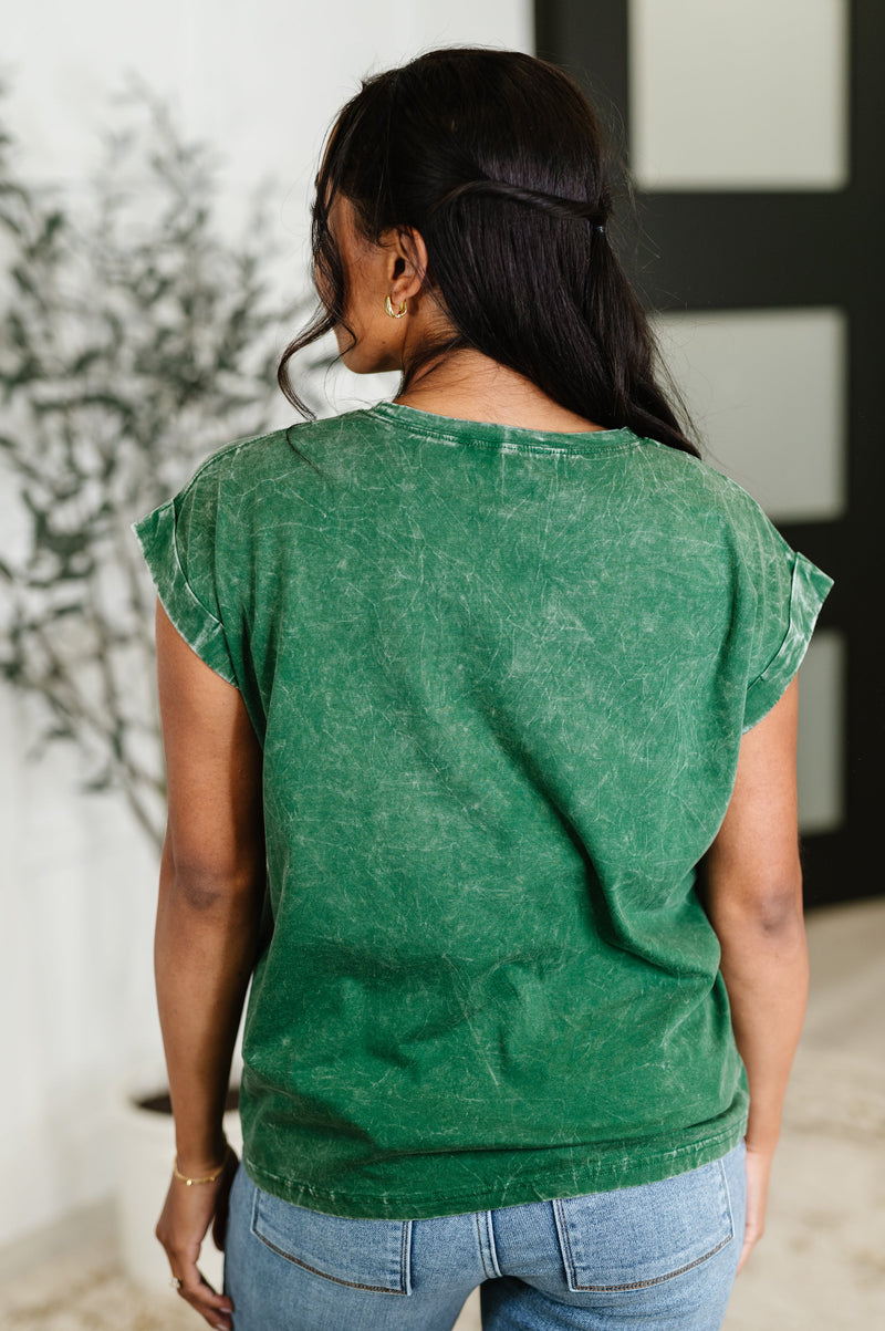 Top That Mineral Wash Tee in Classic Blue