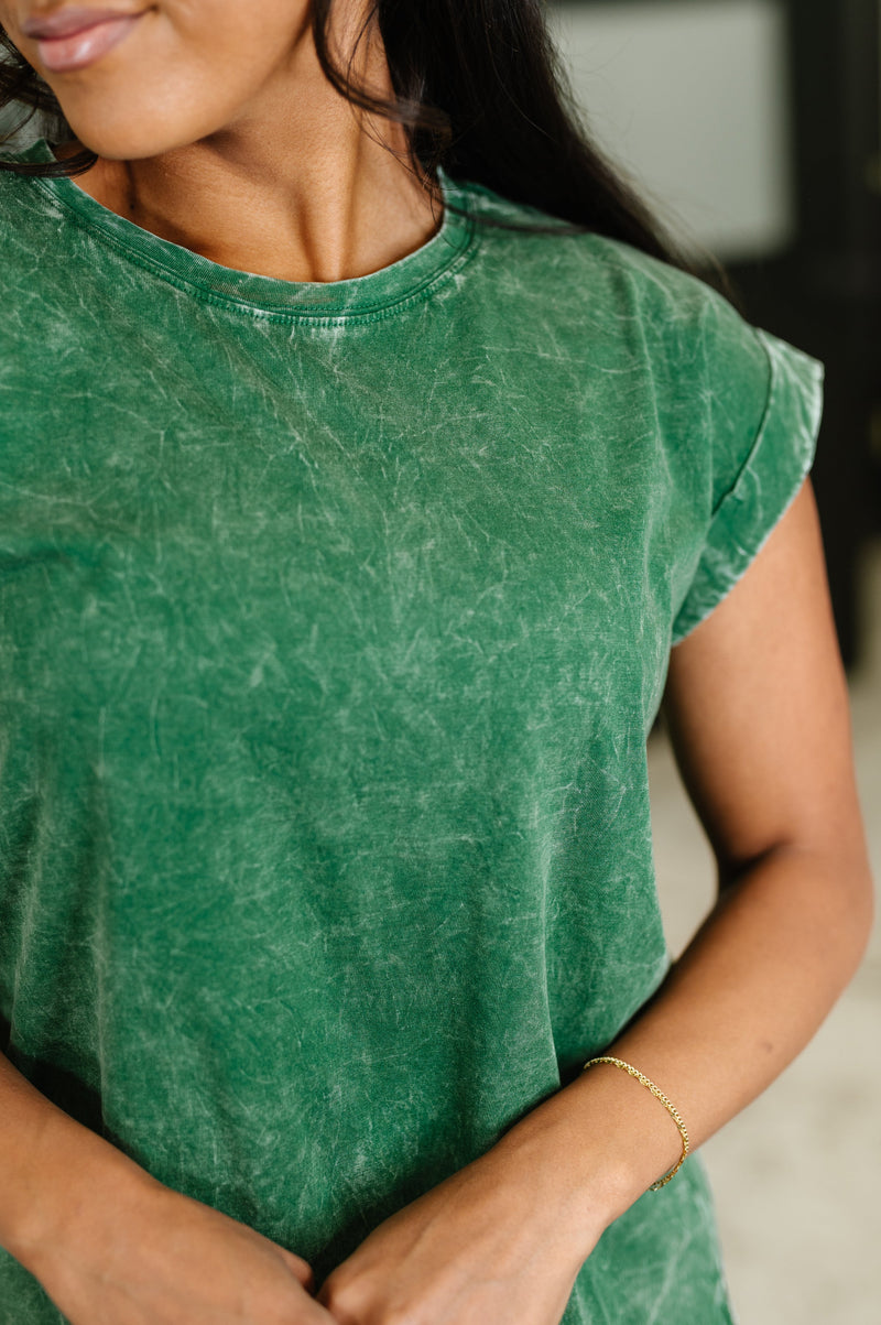 Top That Mineral Wash Tee in Classic Blue