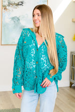 Topped with Lace Button Down**