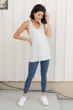 Twisted Back Tank In Heather Gray Womens