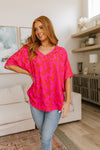 Unforgettable V-Neck Animal Print Blouse Womens