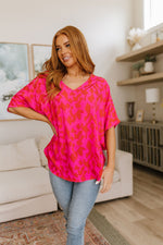 Unforgettable V-Neck Animal Print Blouse Womens