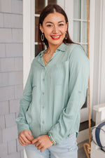 Unwavering Confidence Blouse In Light Blue Womens