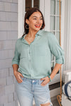 Unwavering Confidence Blouse In Light Blue Womens