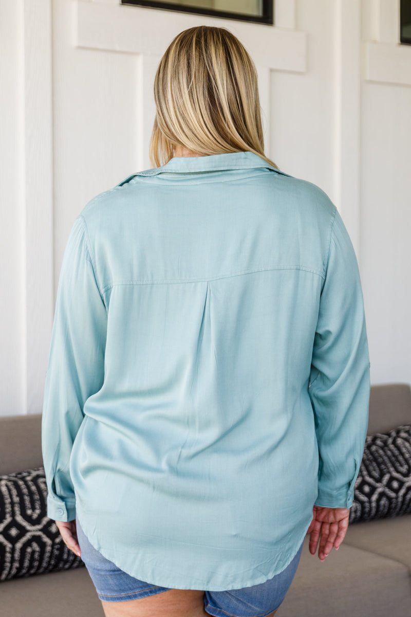 Unwavering Confidence Blouse In Light Blue Womens