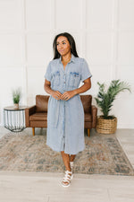 Wait For It Denim Shirtdress Womens