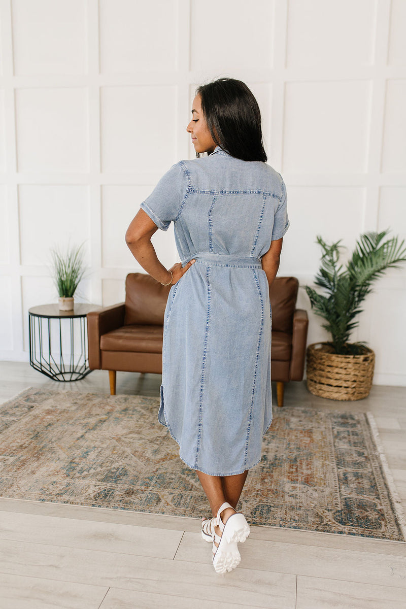 Wait For It Denim Shirtdress Womens