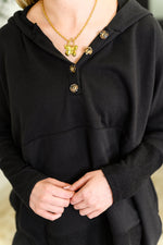 Warm Intentions Henley Pullover in Black