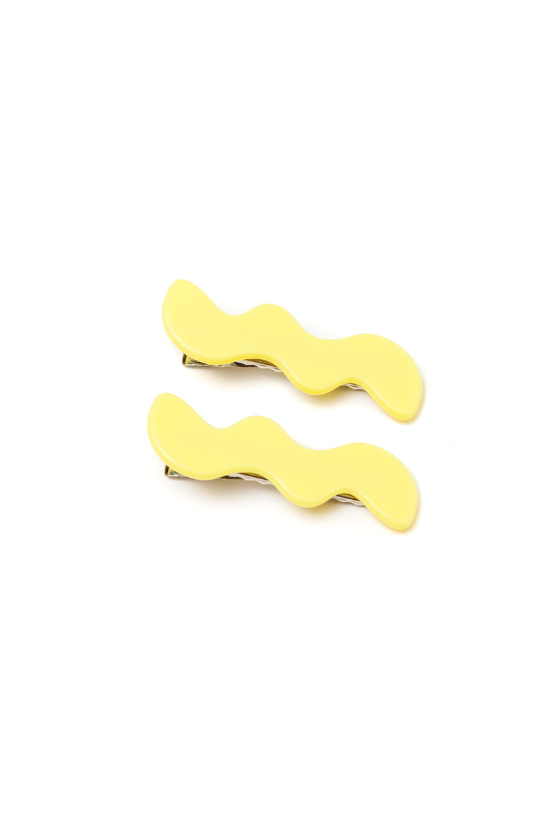 Wavy Clip Set In Yellow Womens