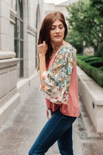 Wear Your Floral On Sleeves Top Womens