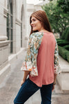 Wear Your Floral On Sleeves Top Womens