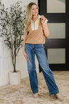 Whispered Urgently Color Block Half Zip Top