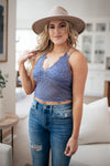 Wild And Free Crop Top In Dusty Blue Womens