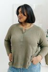 Wishful Thinking Henley In Olive Womens